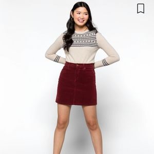 Burgundy Corduroy Skirt